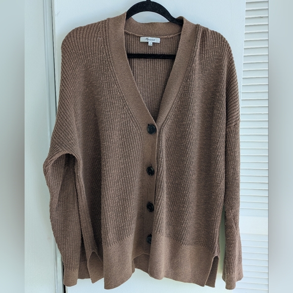 Madewell Brown Ribbed Button-Front Cardigan - Picture 5 of 5